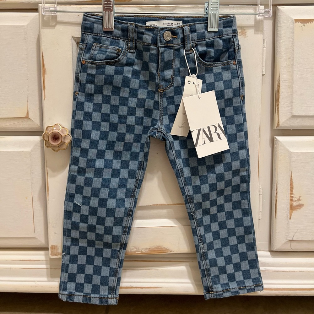 Zara Checkered Skinny Jeans